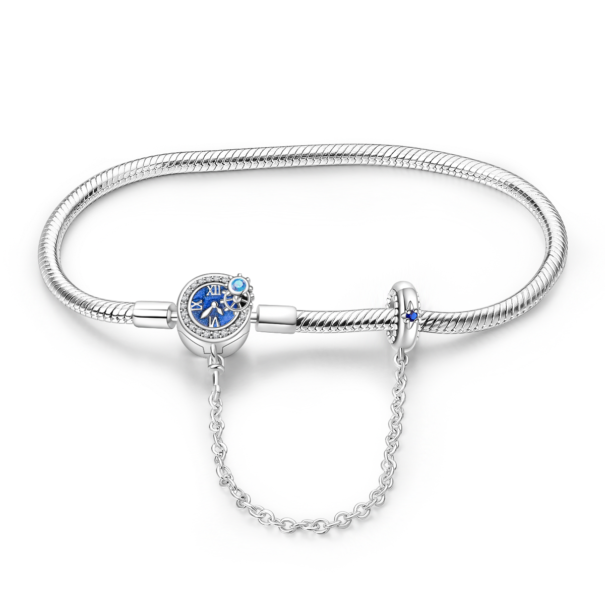 Pulsera Reloj con Cadena de Seguridad