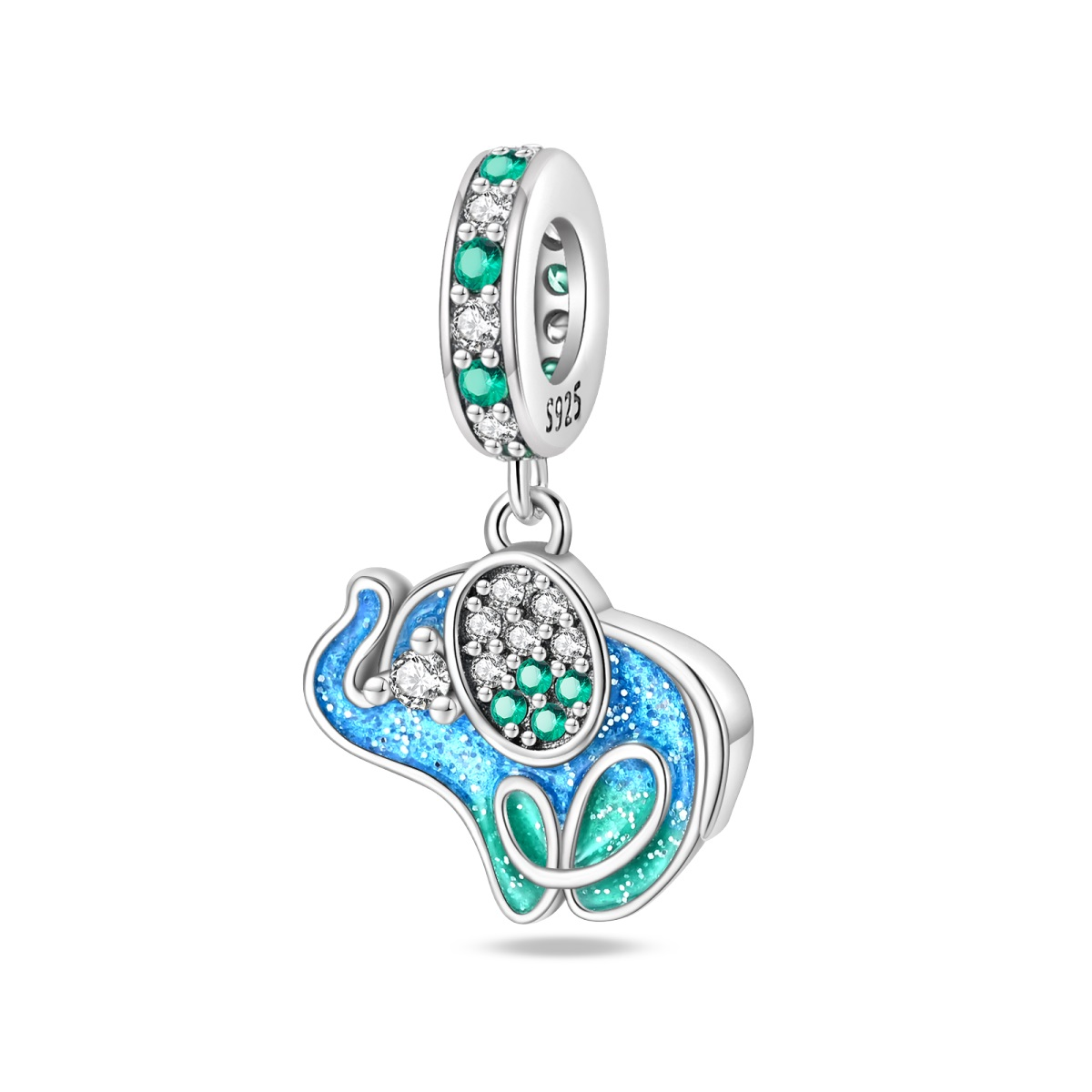 Charm Elefante Azul "Vida Floral"