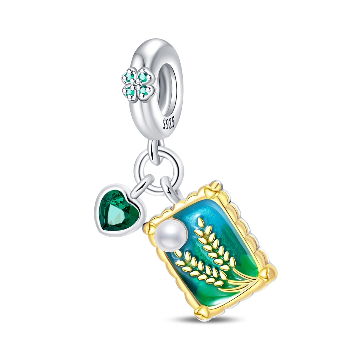 Charm Corazón Verde y Pintura