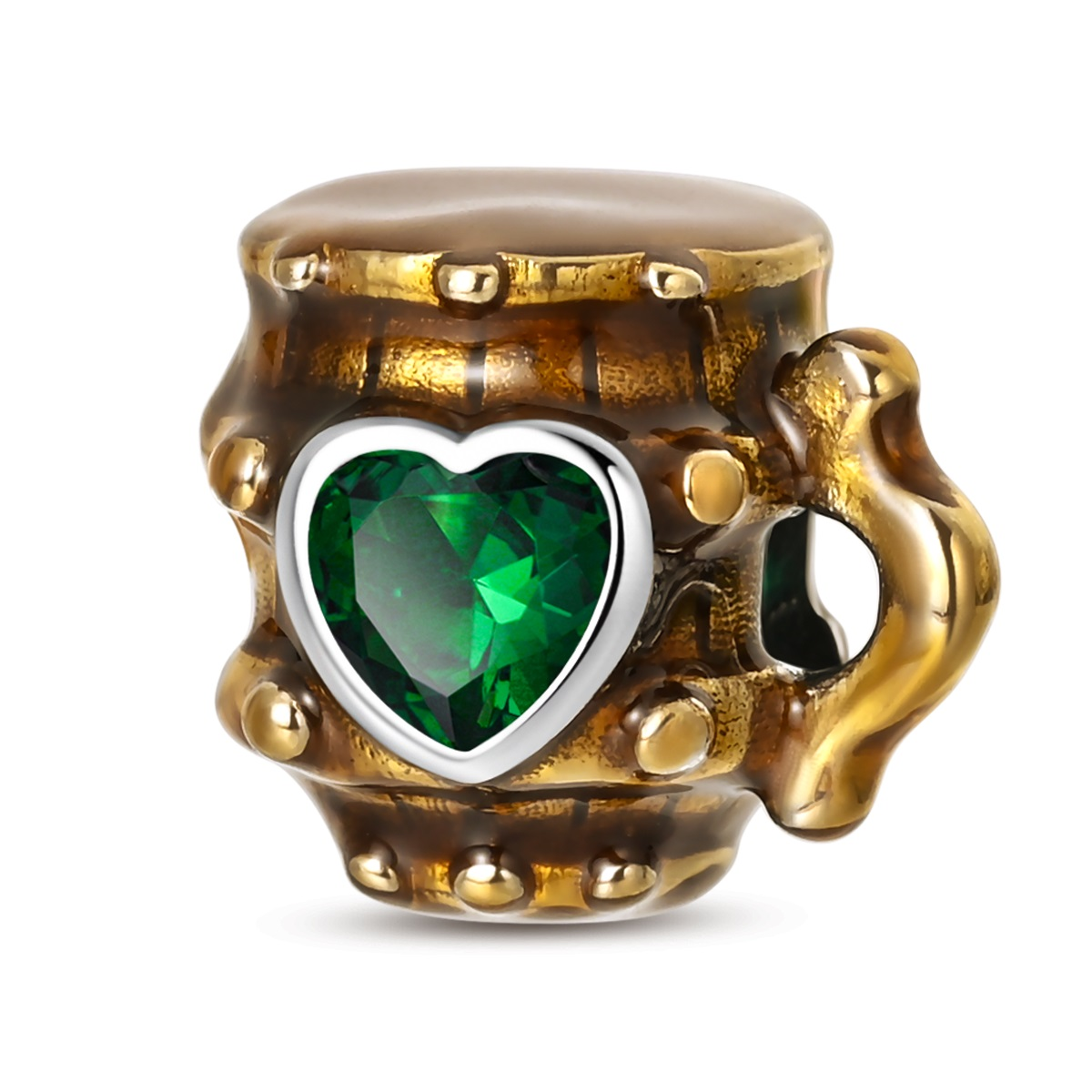 Charm Barril y Corazón Verde