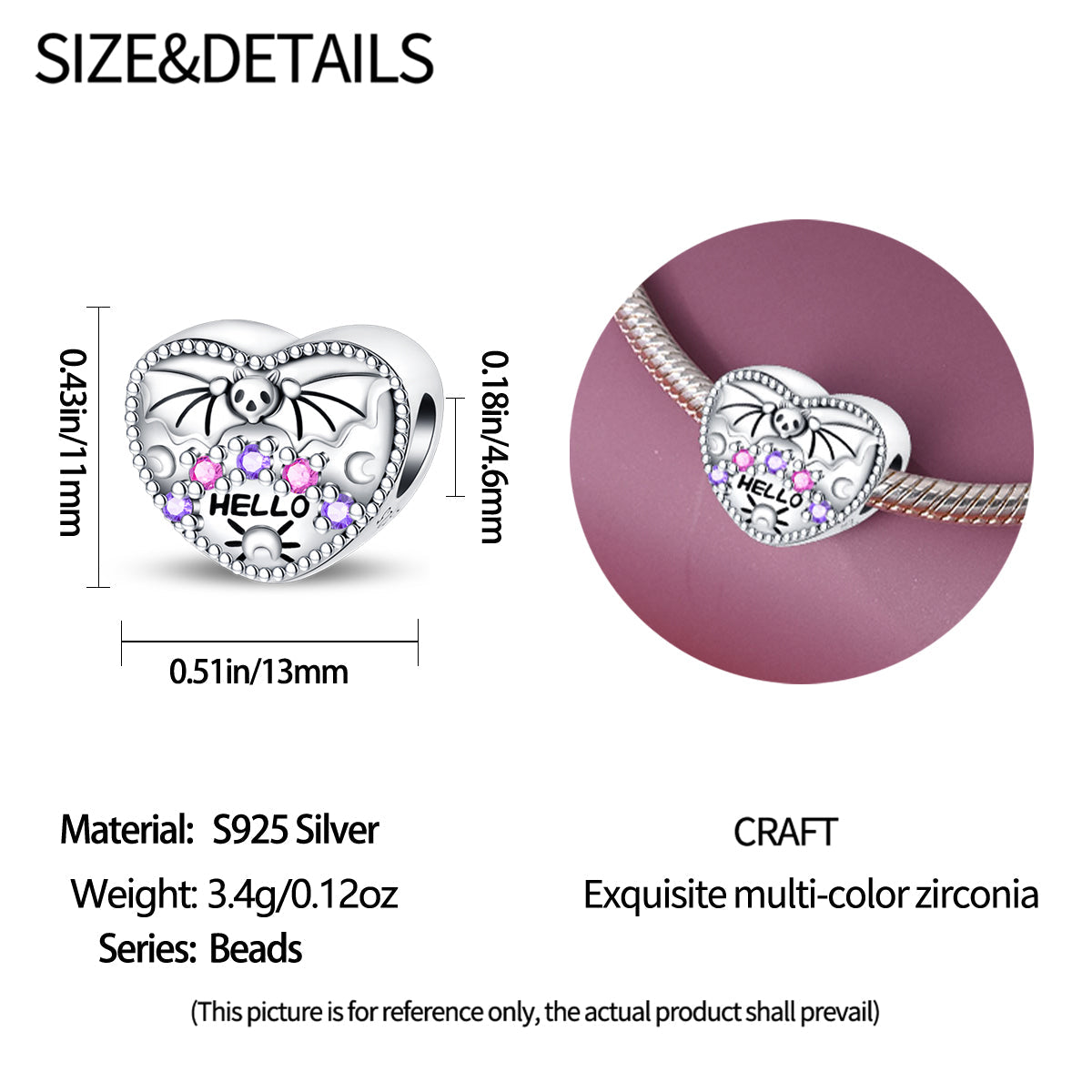 Charm Murcielago "Hello"