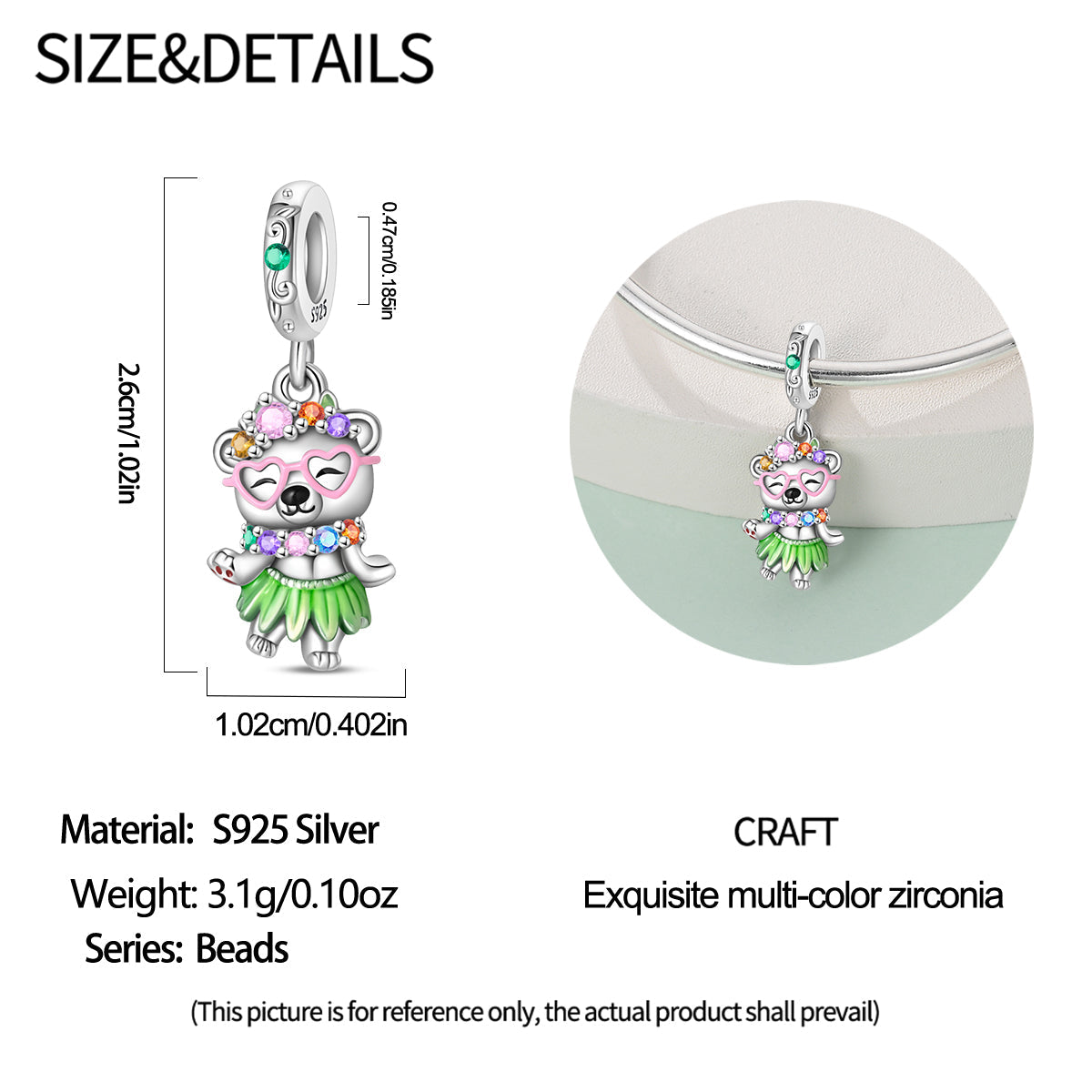 Charm Osito Hawaiano