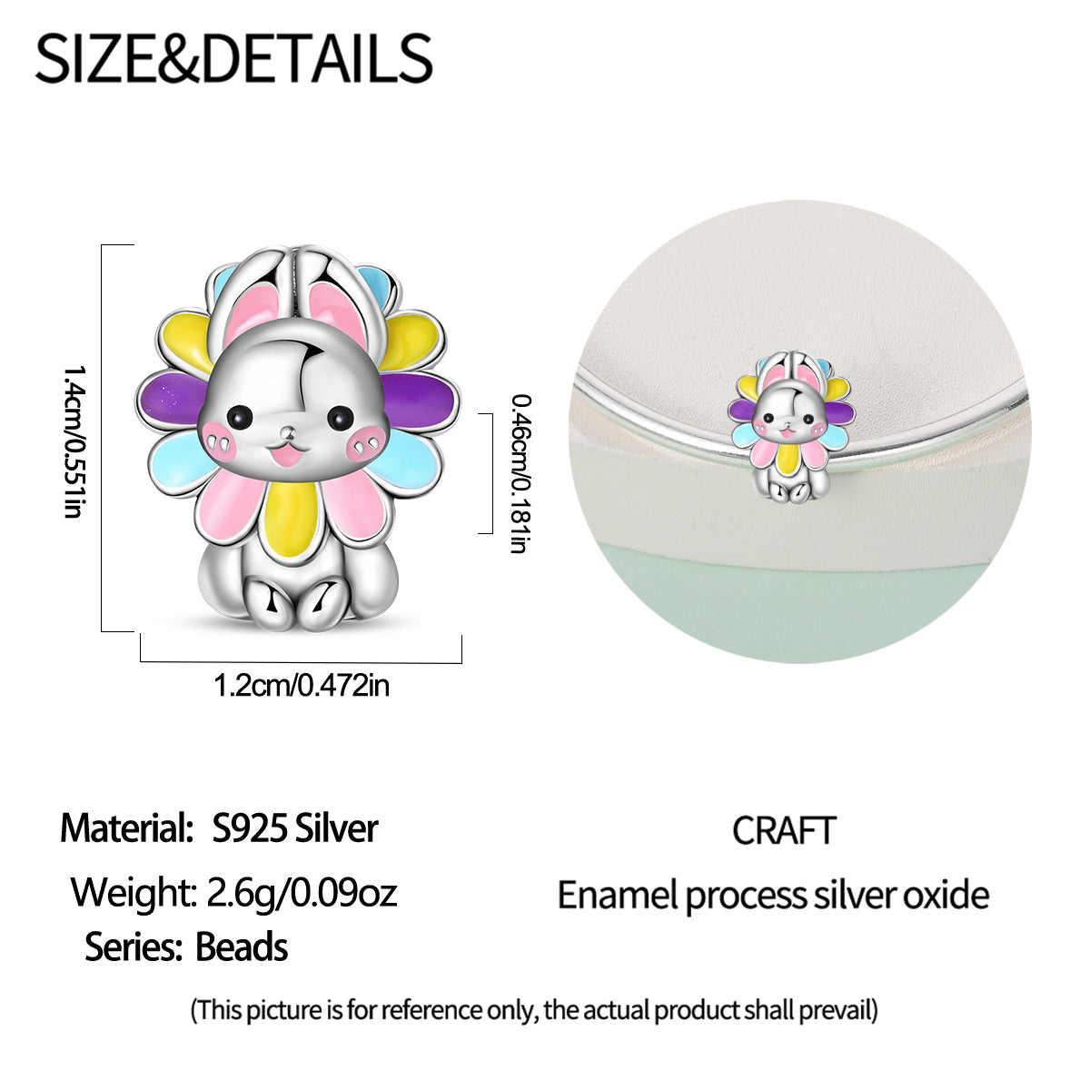 Charm Conejito Disfrazado De Flor