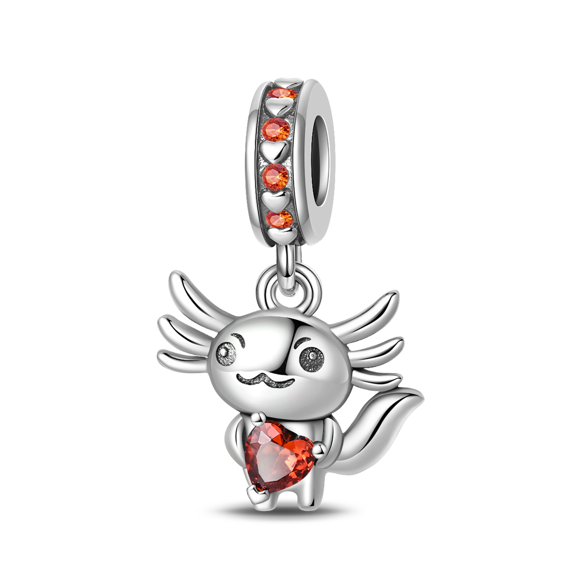 Charm Ajolote Con Corazon Naranja