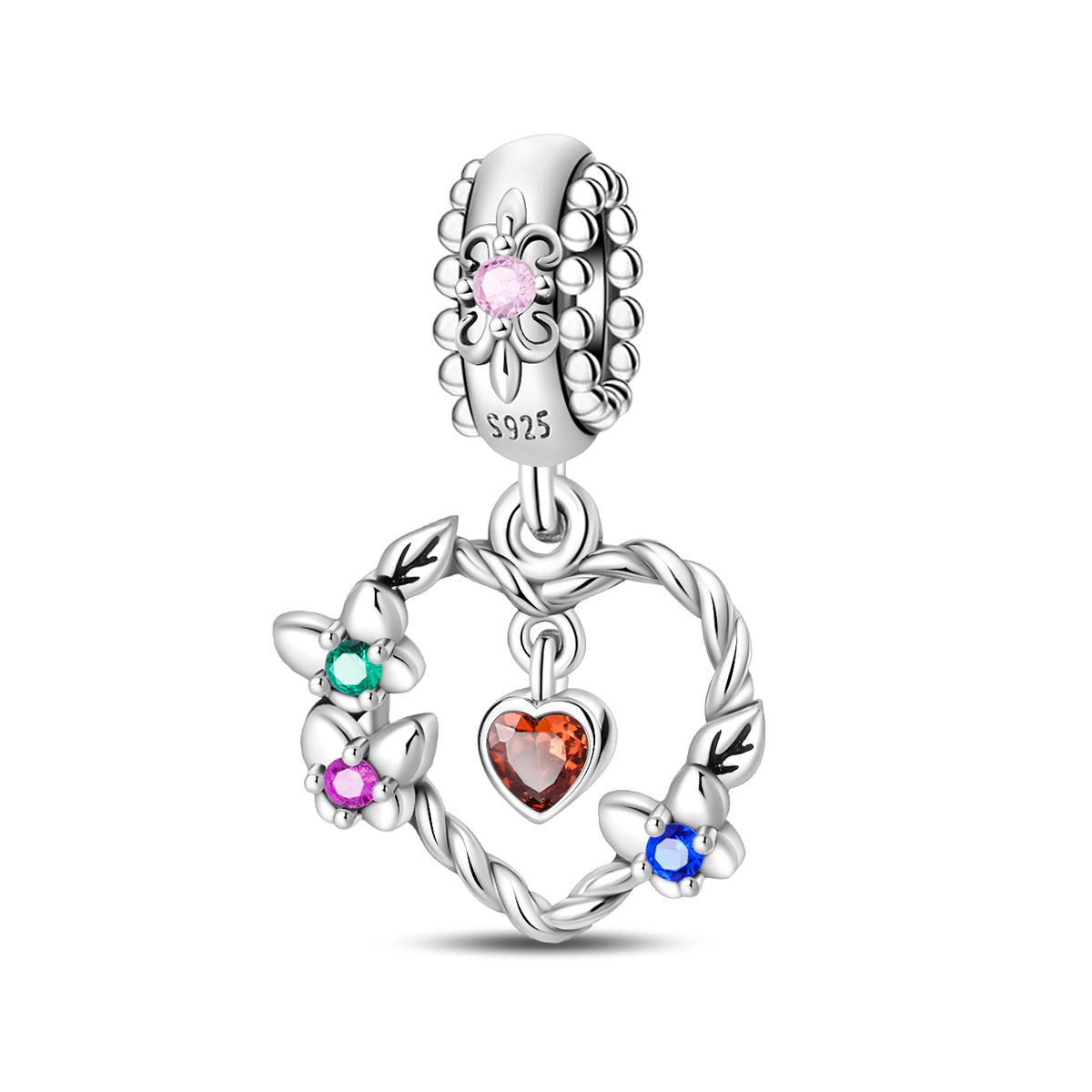 Charm Corazon Con Brillos