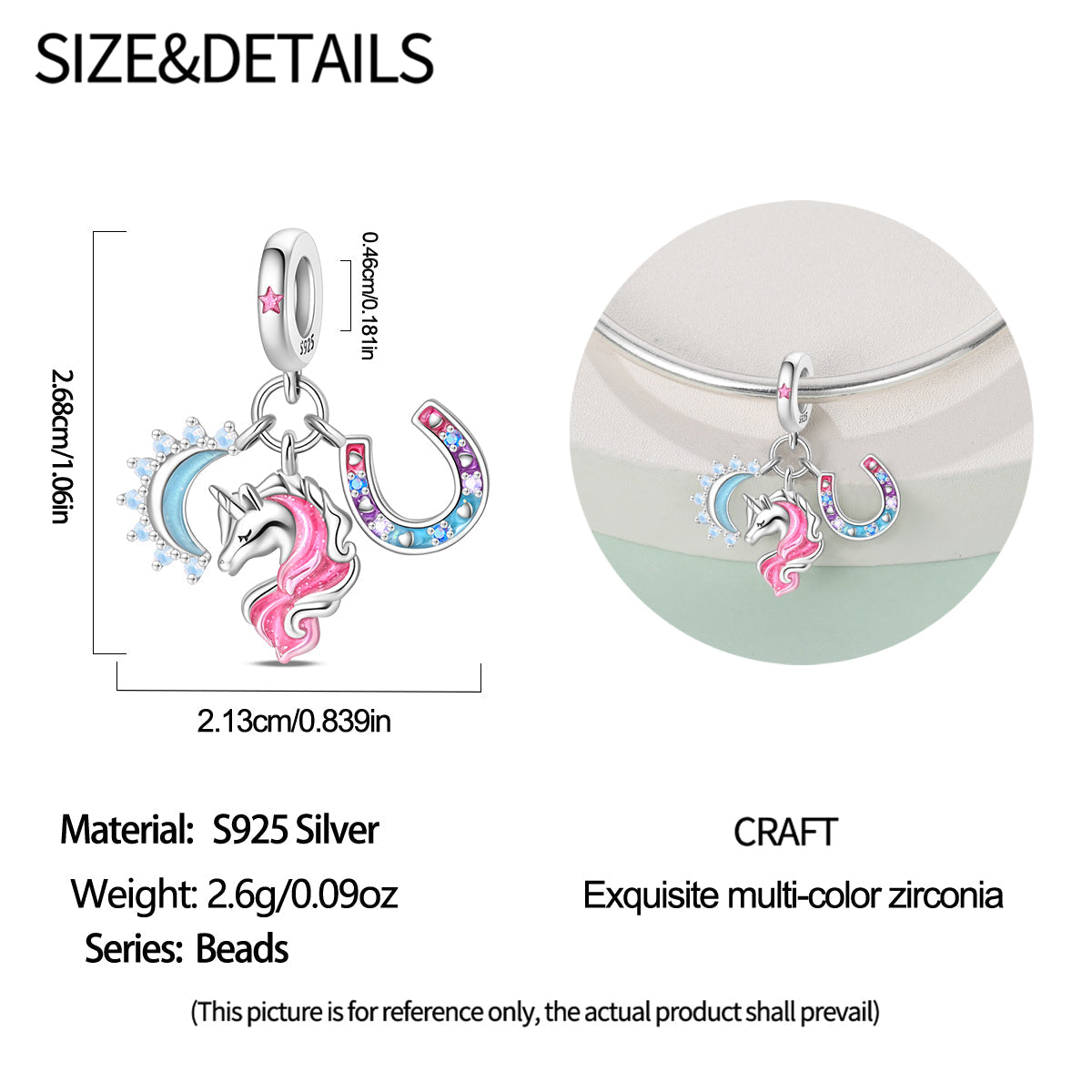 Charm Colgante Unicornio