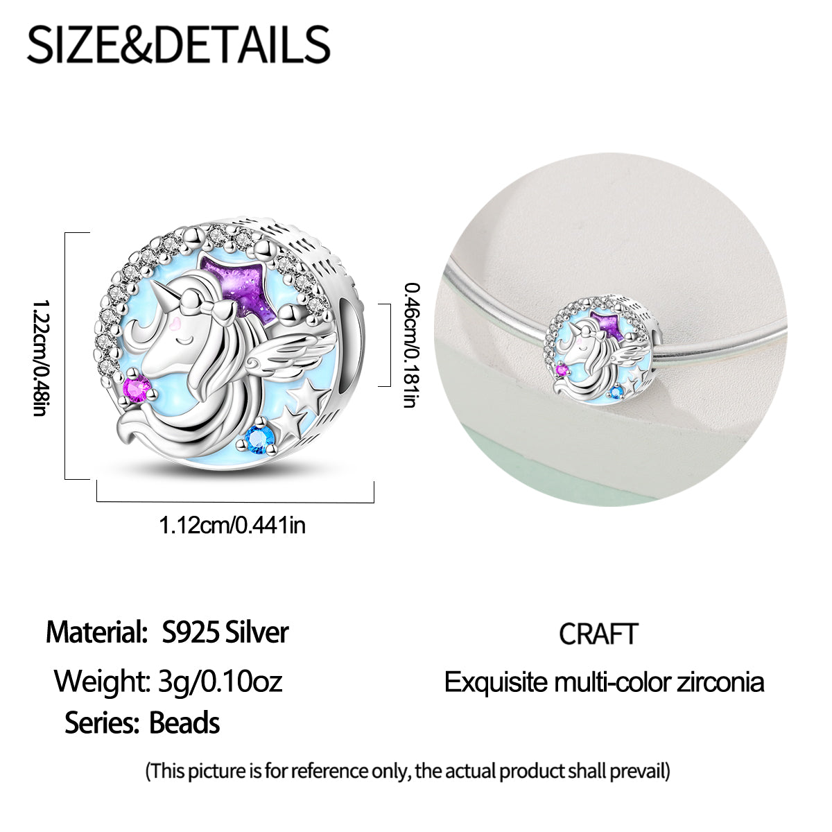 Charm Unicornio Azul