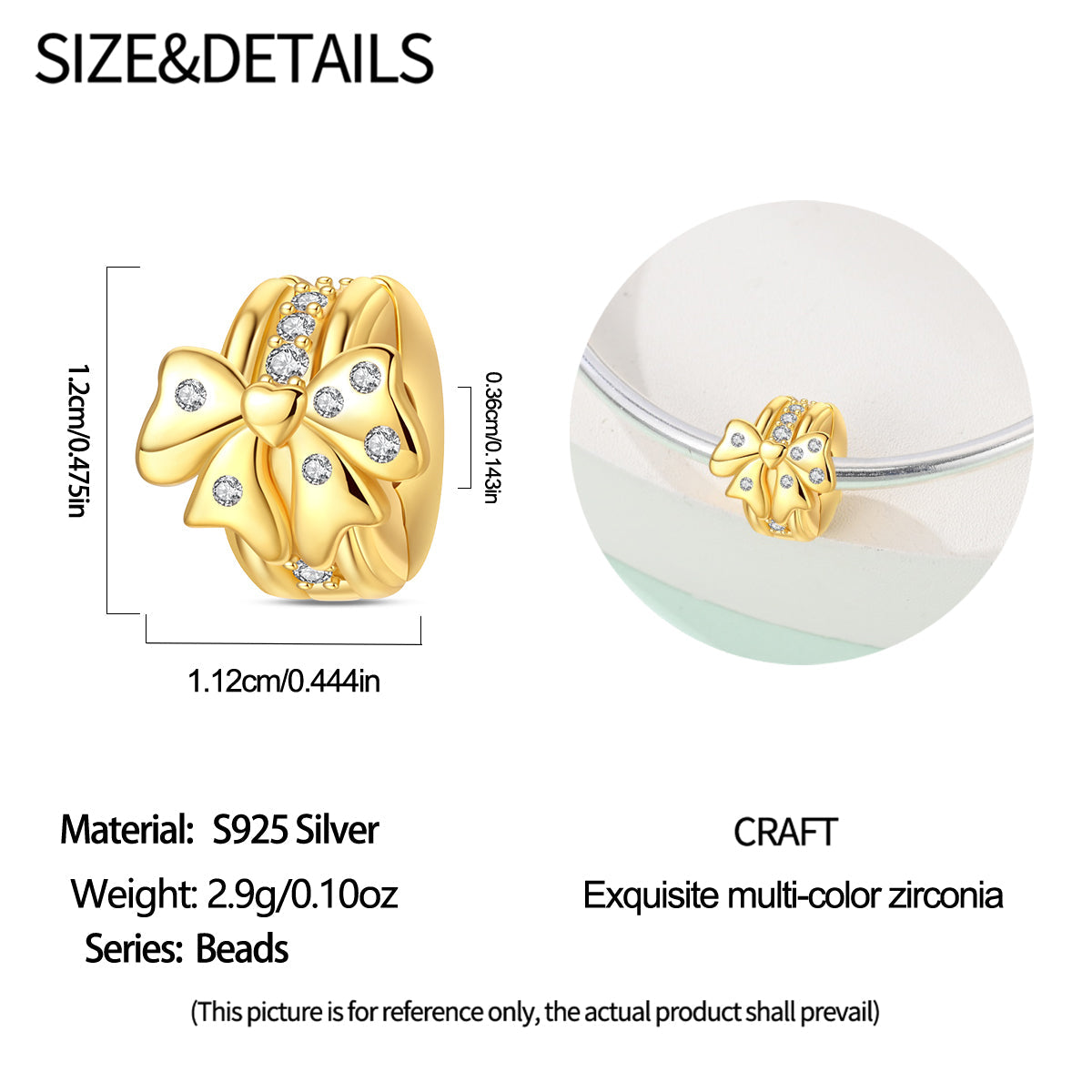 Clip Dorado Con Moño