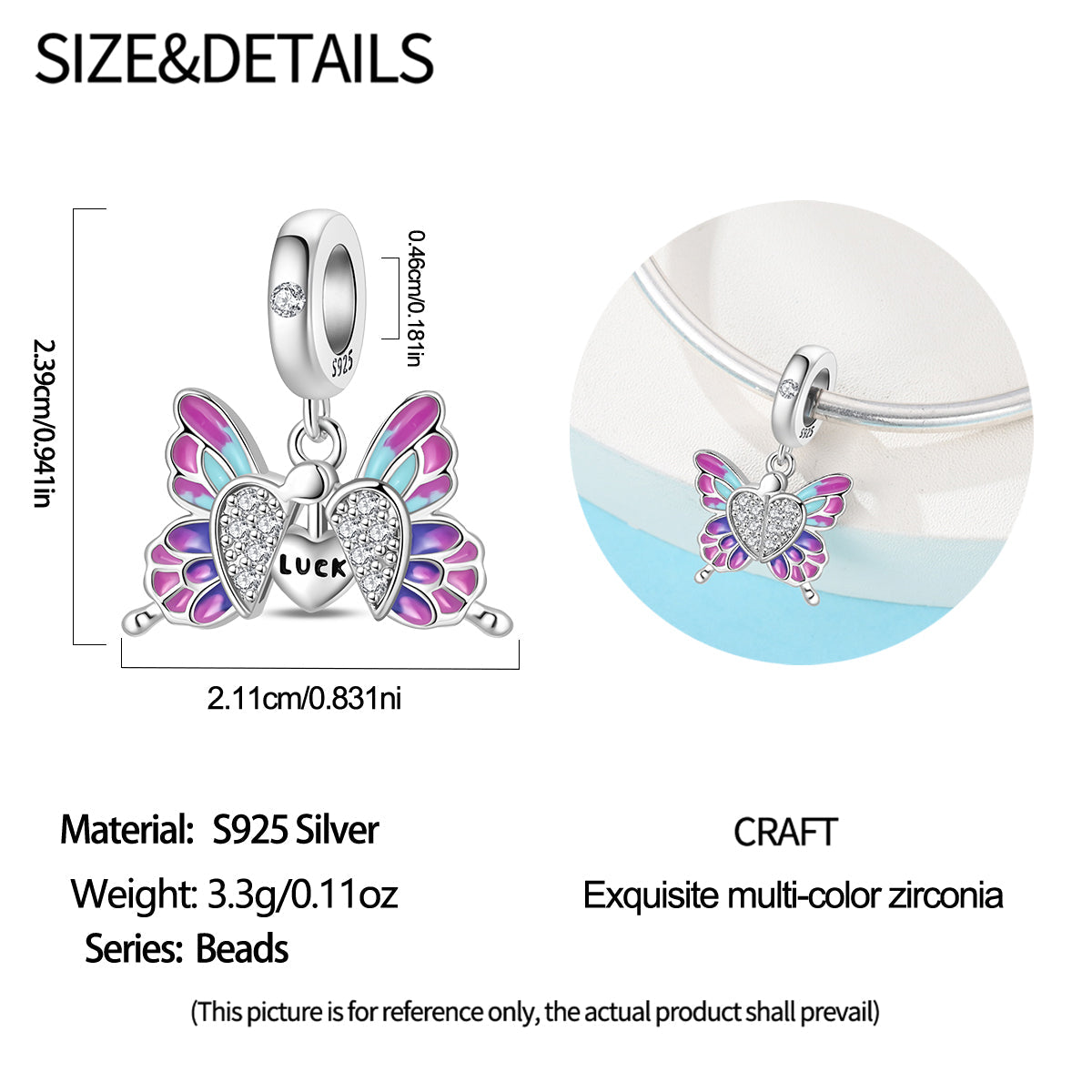 Charm Mariposa "Luck"