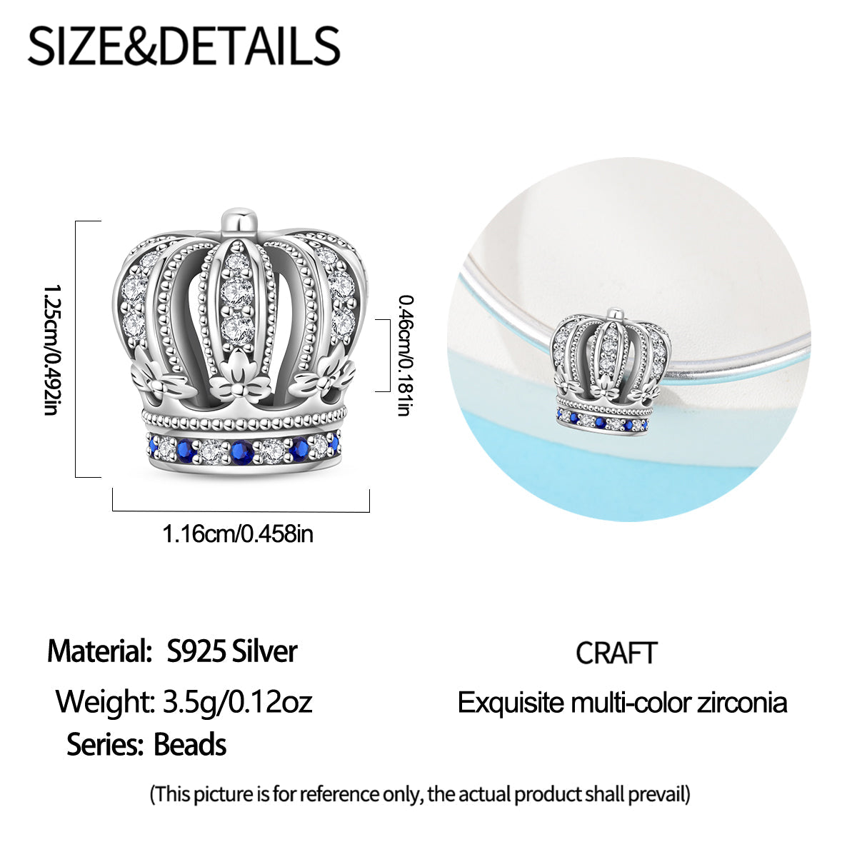 Charm Corona Con Detalles Azules