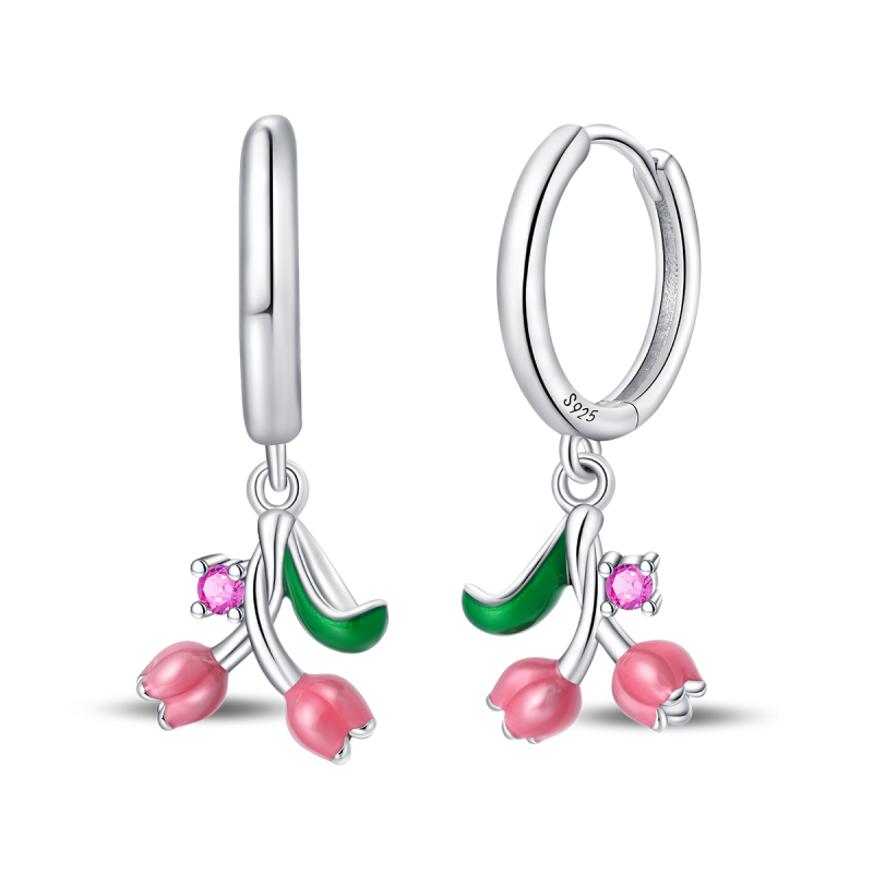 Aretes Tulipanes Rosas