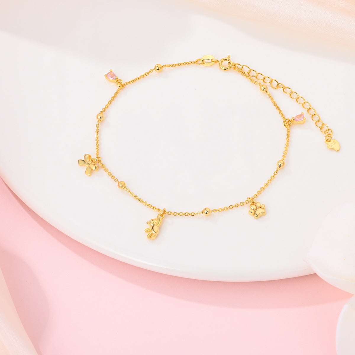 Tobillera Moños Dorados