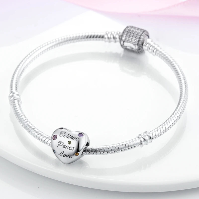 Charm Corazon Believe, Peace & Love