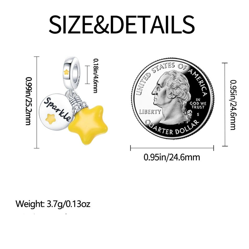 Charm Estrella Sparkle Fluorescente