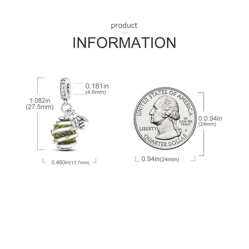 Charm Abeja en Panal Diamantado