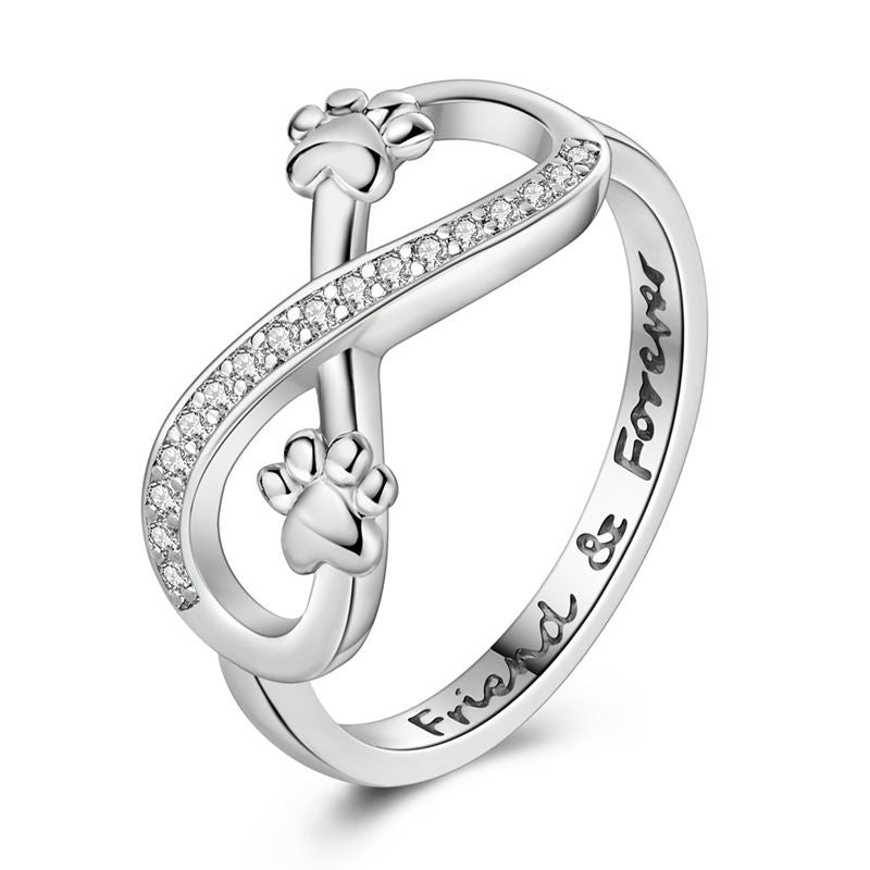 Anillo Infinito y Huellas de Perro – Charm Factory
