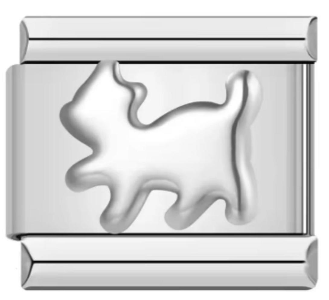 Charm Italiano Gatito Plateado