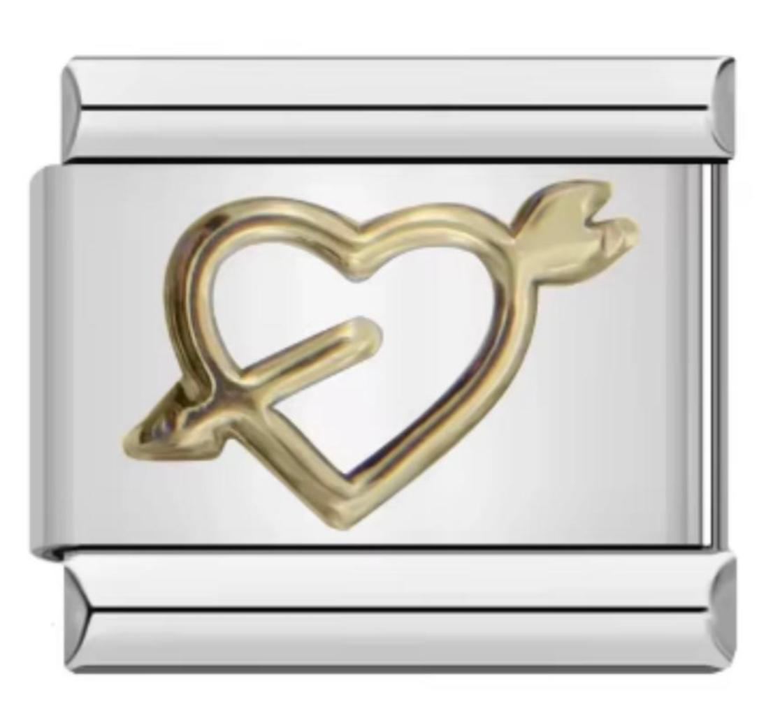 Charm Italiano Corazon Flechado Dorado