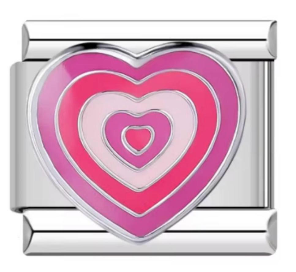 Charm Italiano Corazón Multicolor Rosa