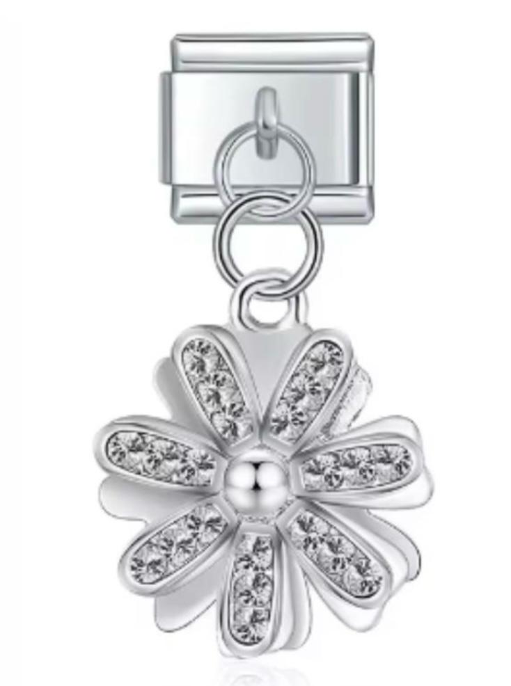 Charm Italiano Flor Plateada