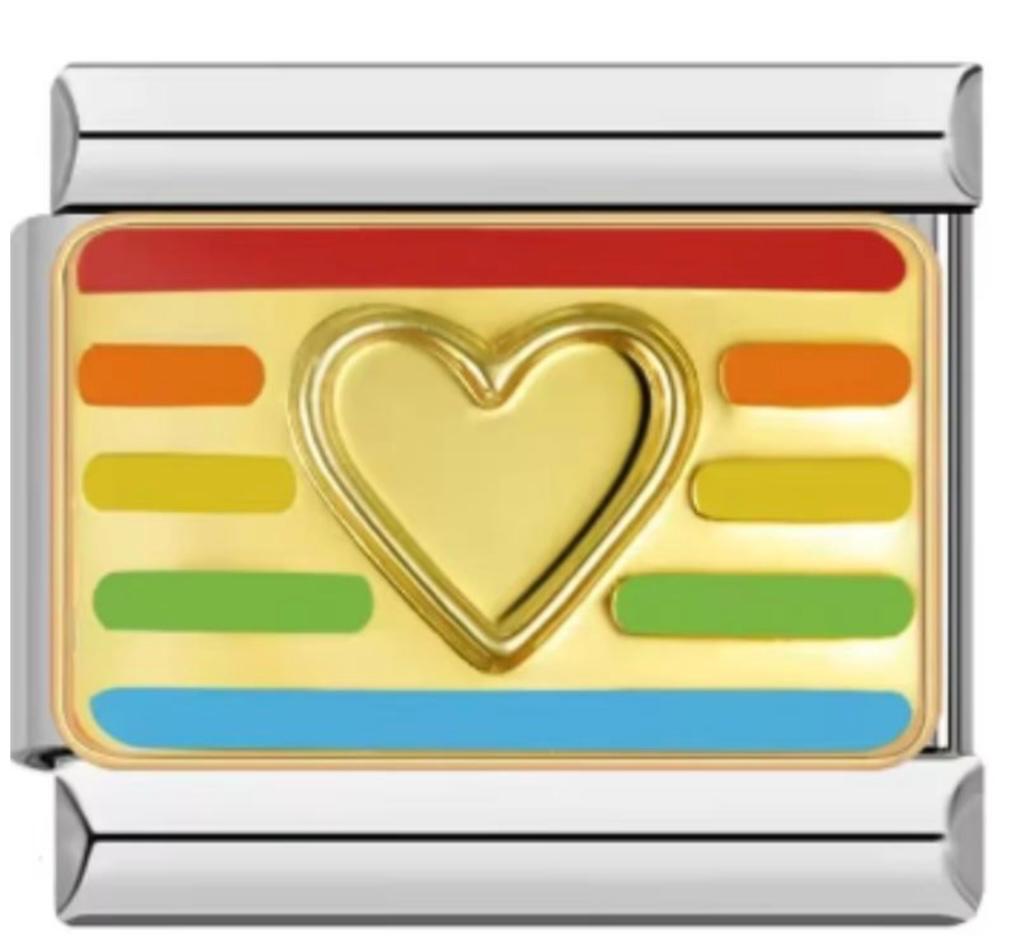 Charm Italiano Dorado Arcoiris