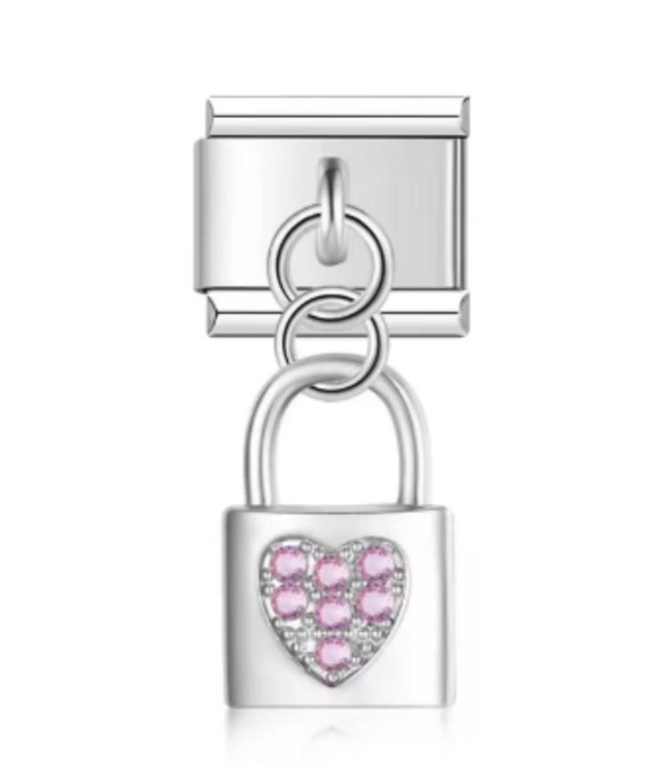 Charm Italiano Candado Rosa