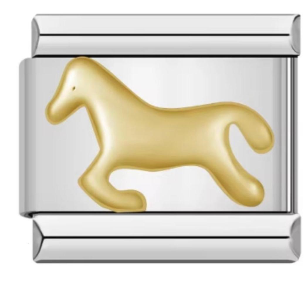 Charm Italiano Caballo Dorado