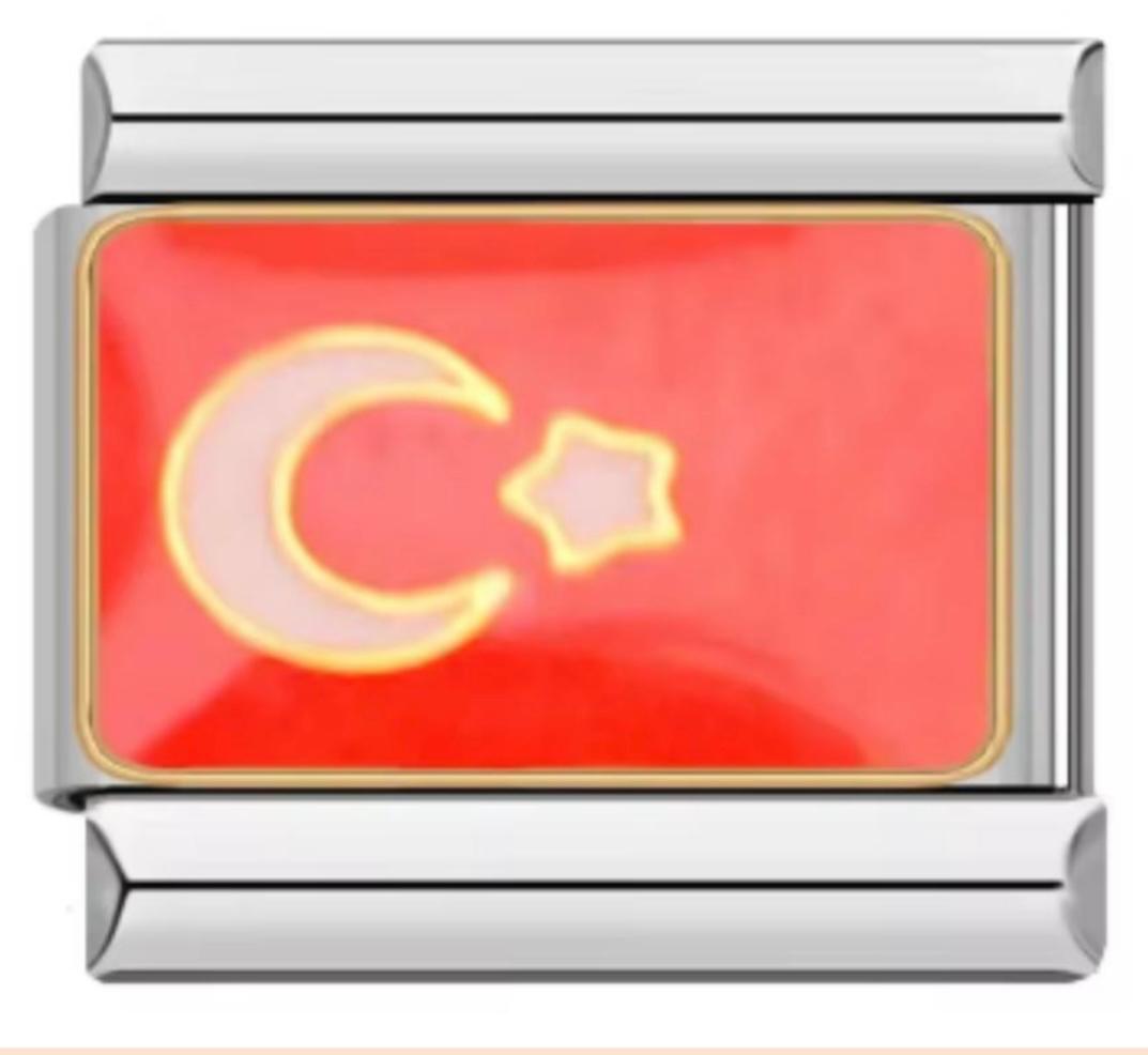 Charm Italiano Bandera De Turkia