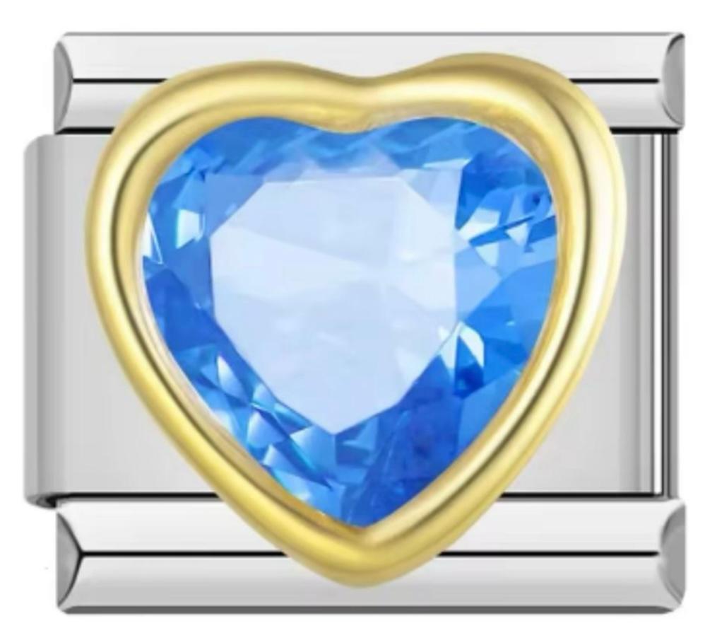 Charm Italiano Piedra Corazón Azul