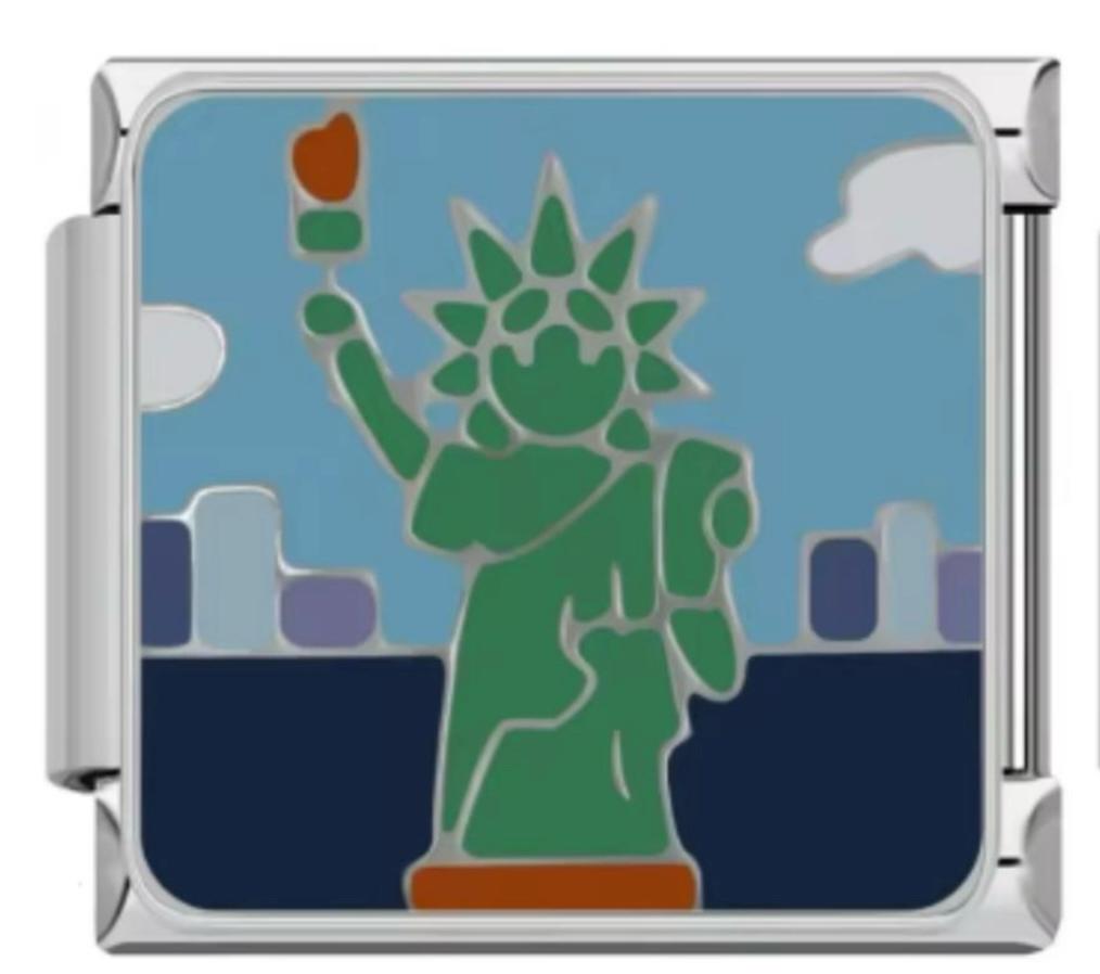 Charm Italiano Estatua De La Libertad