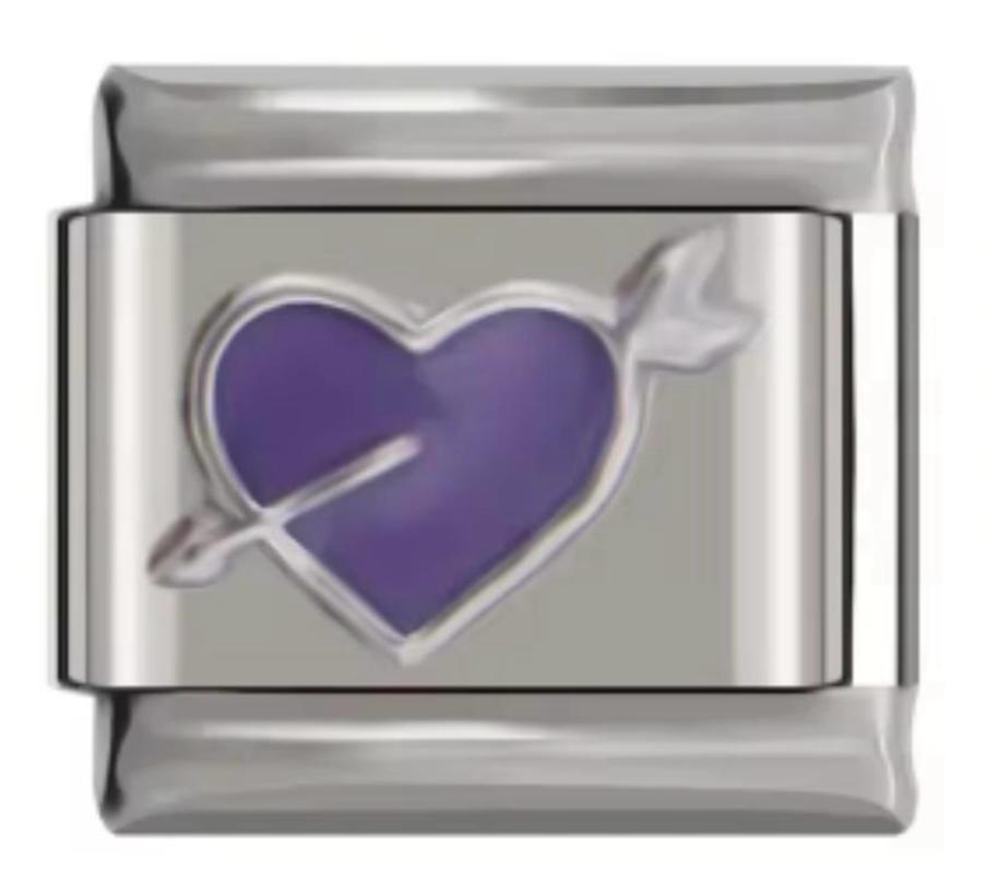 Charm Italiano Corazon Flechado Morado