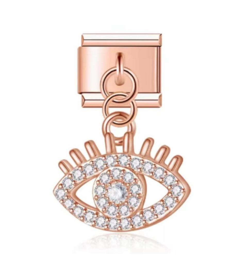 Charm Italiano Colgante Ojo de Horus Rosa