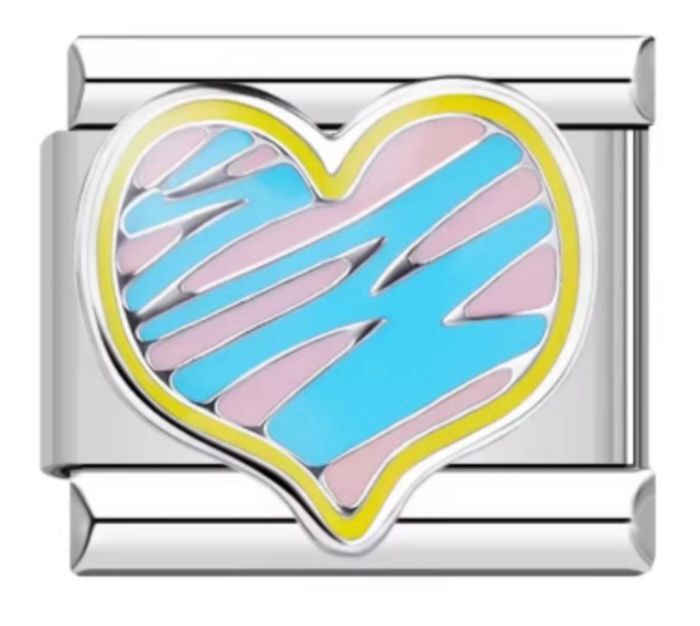 Charm Italiano Color Azul Y Rosa