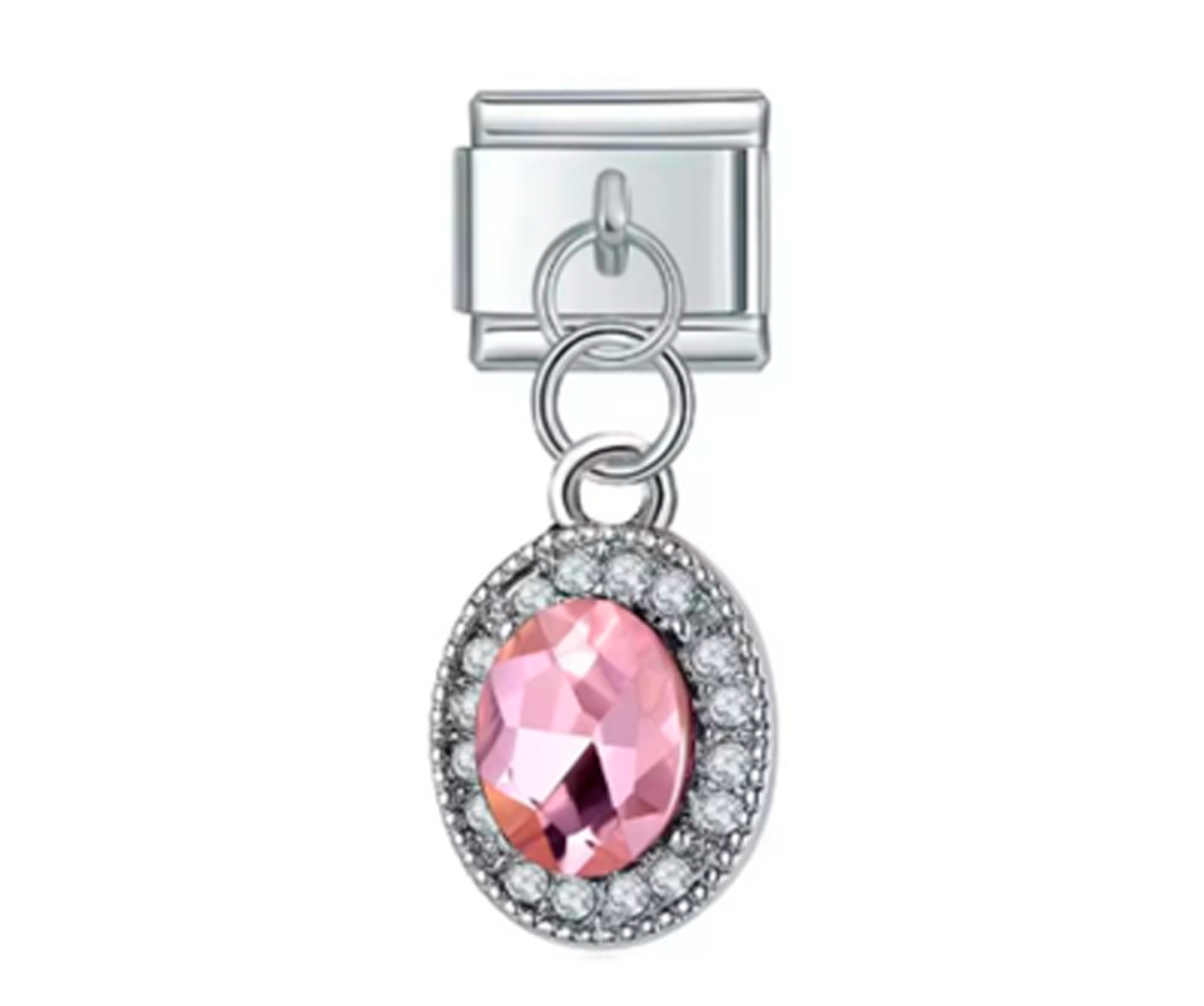 Charm Italiano Diamantado Rosa