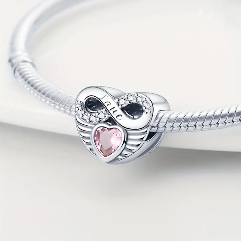 Charm Corazon Rosa & Infinito Love