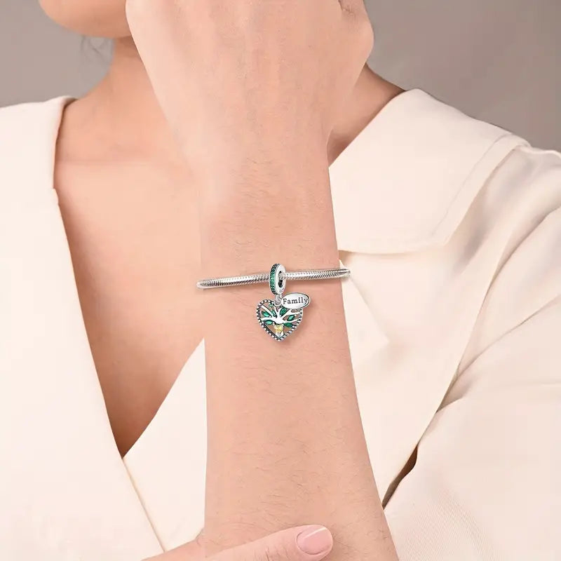 Charm Corazón Árbol de la Vida "Family"