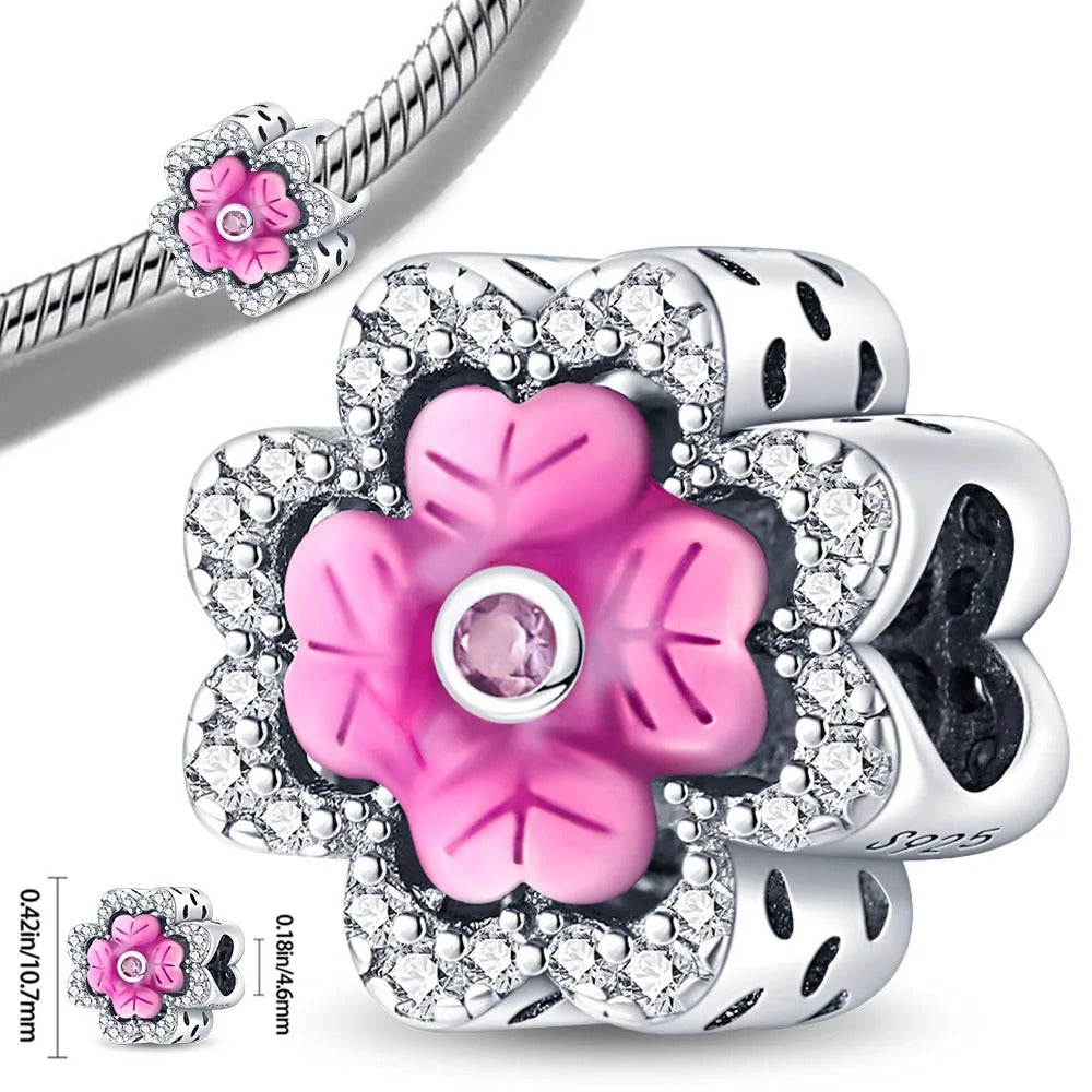 Charm Amuleto de Flor Rosa