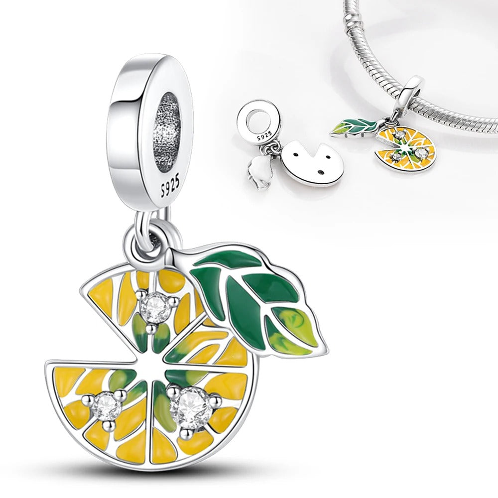 Charm Rodaja de Naranja Plateada