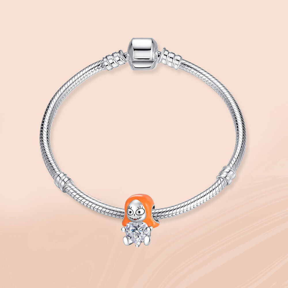 Charm Muñeca de Trapo & Corazón Blanco