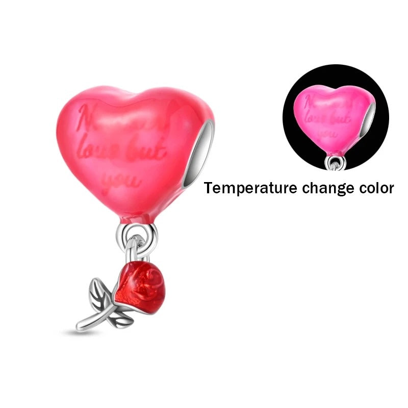 Charm Corazón Loved y Rosa Roja