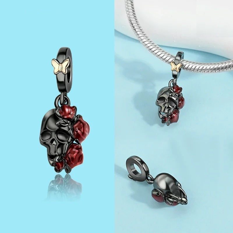 Charm Calavera y Rosas Rojas
