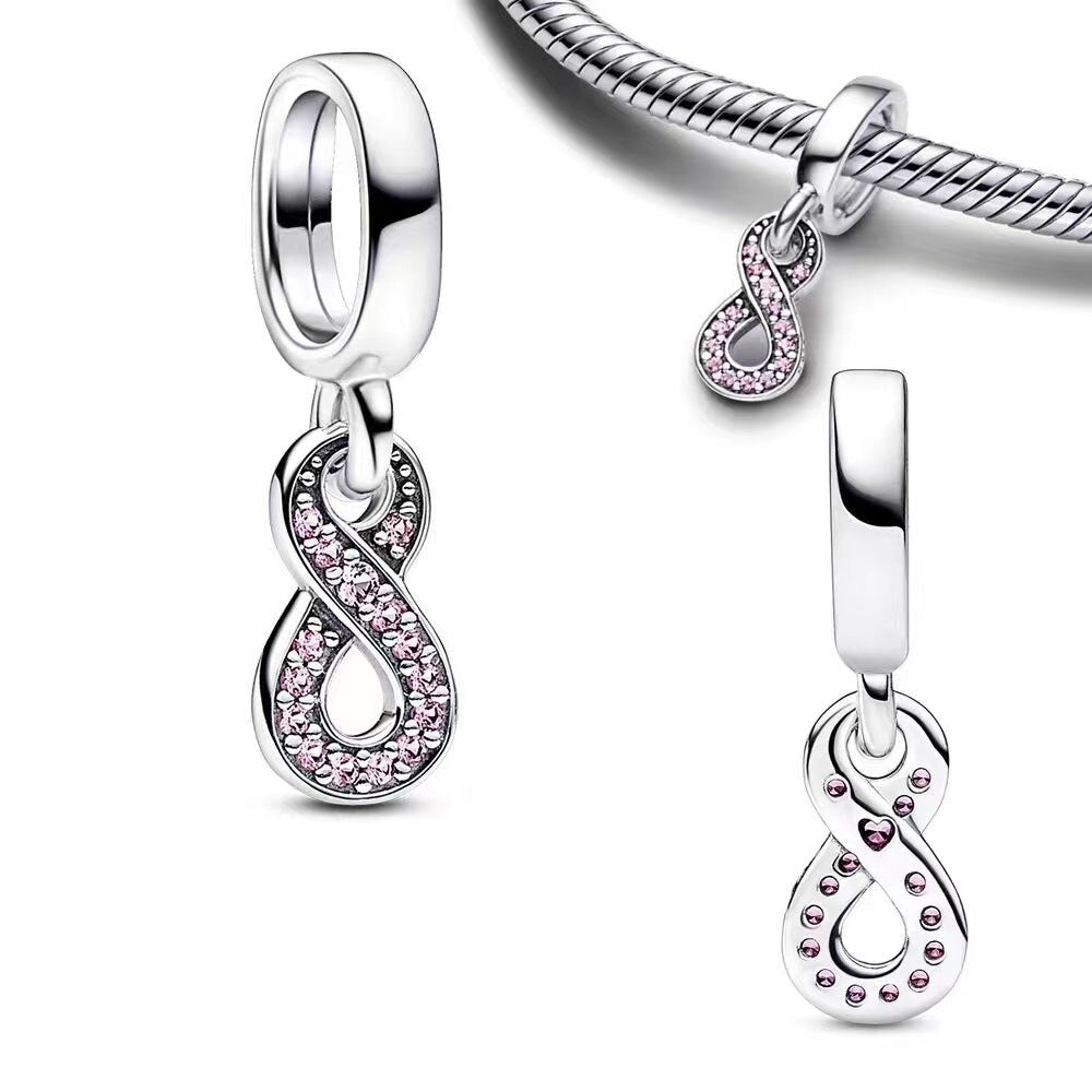 Charm Infinito Rosa Diamantado