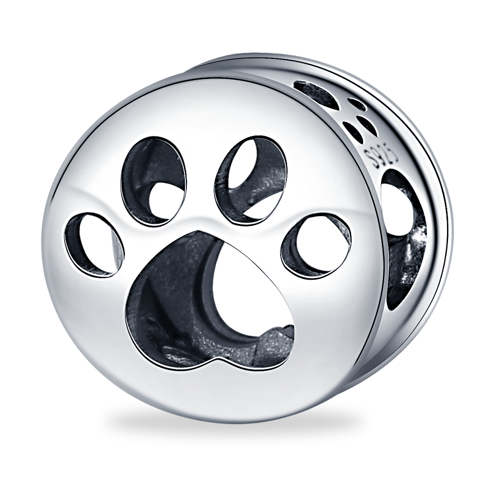 Charm Huella de Mascota Plateada