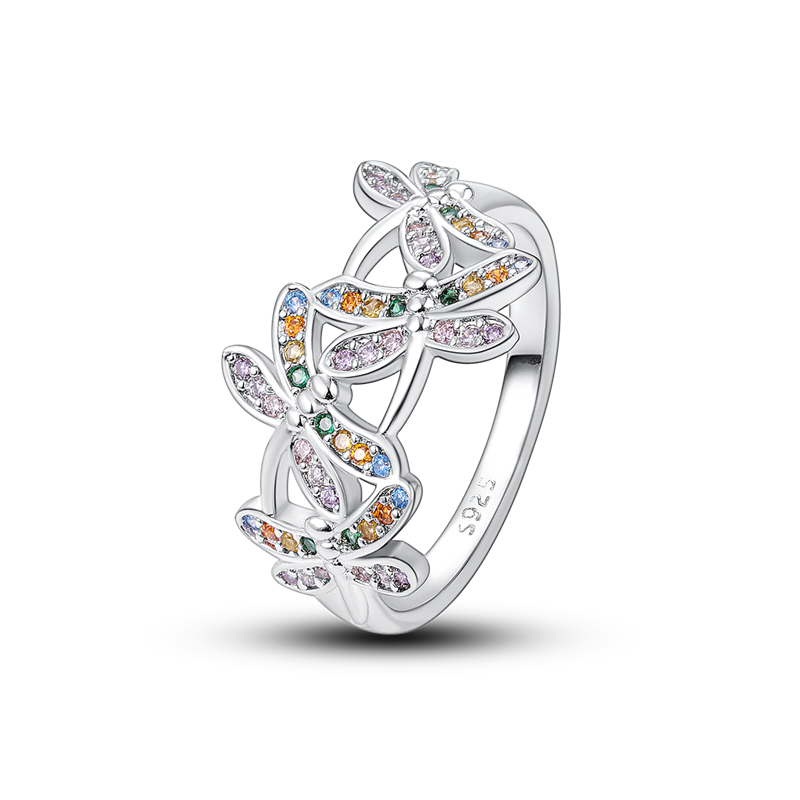 Anillo Libelulas Diamantadas