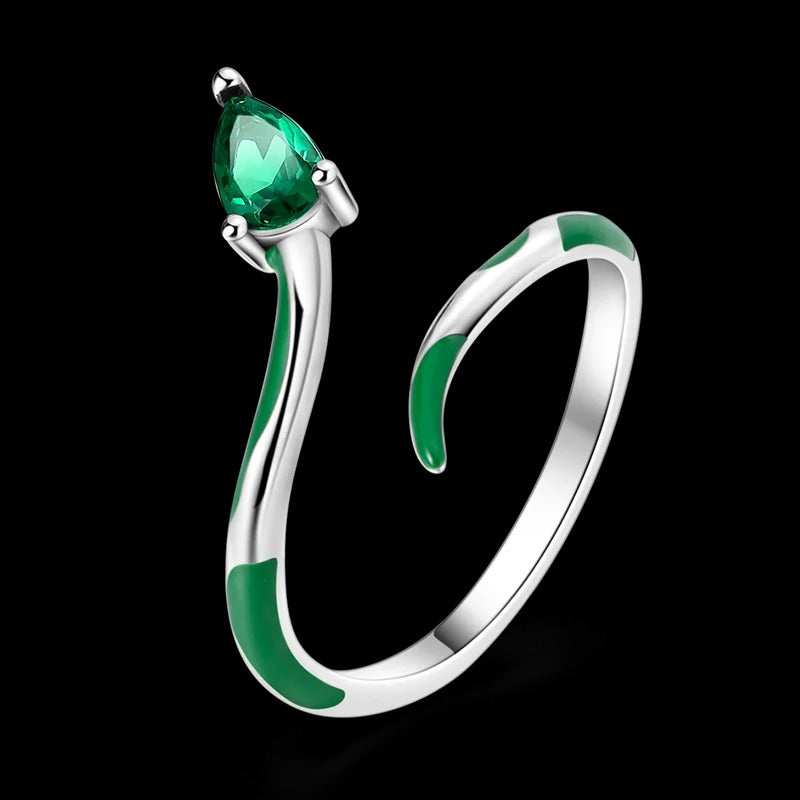 Anillo Dragón Verde Ajustable