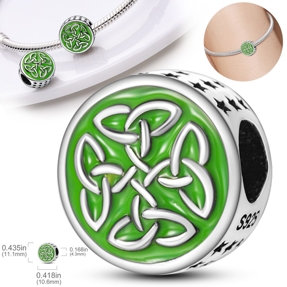 Charm Abalorio de Flor Verde