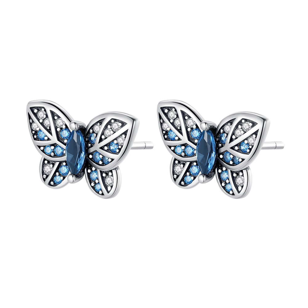 Aretes Mariposa Real Azul