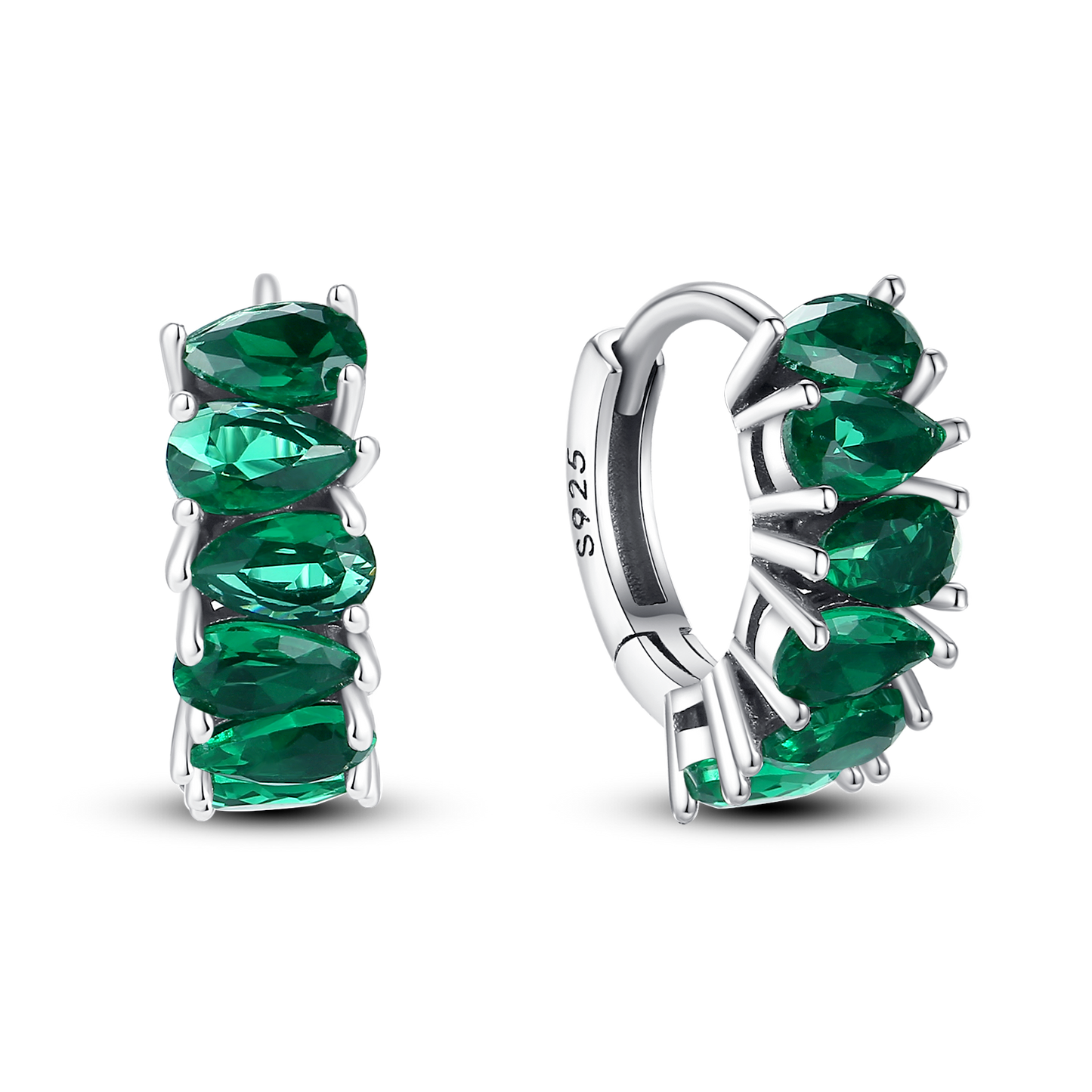 Aretes Medias Gotas Verdes