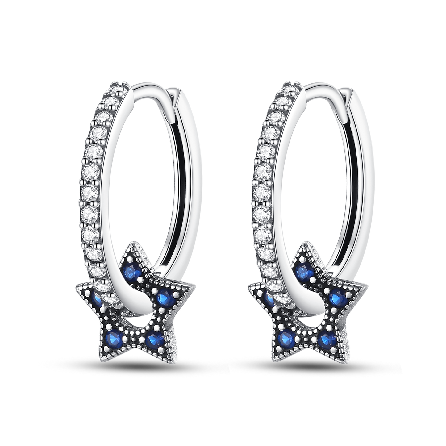 Aretes Estrella Celeste Diamantada