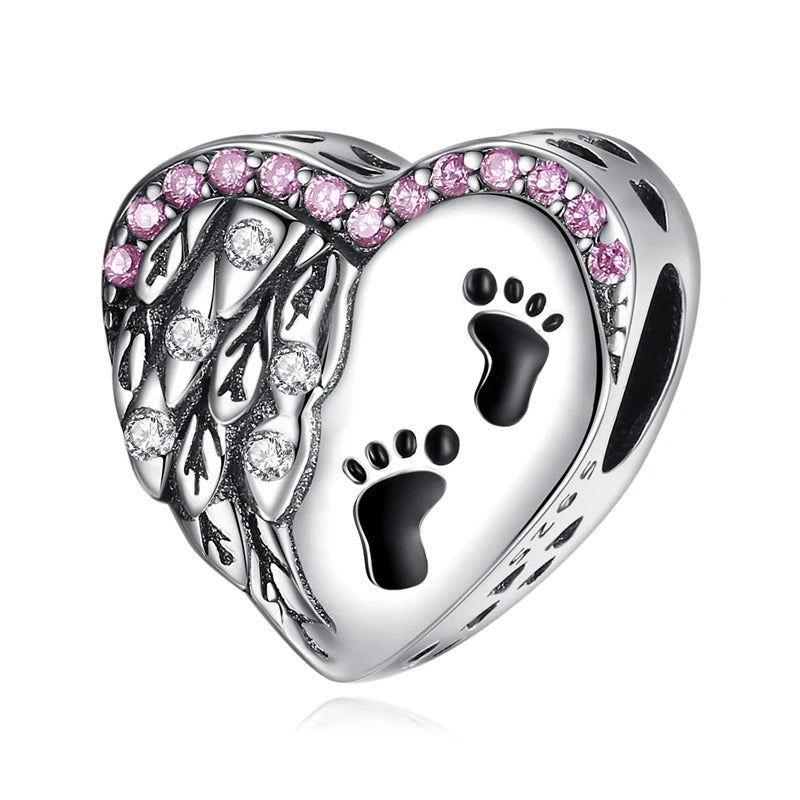 Charm Corazón Pies de Bebé